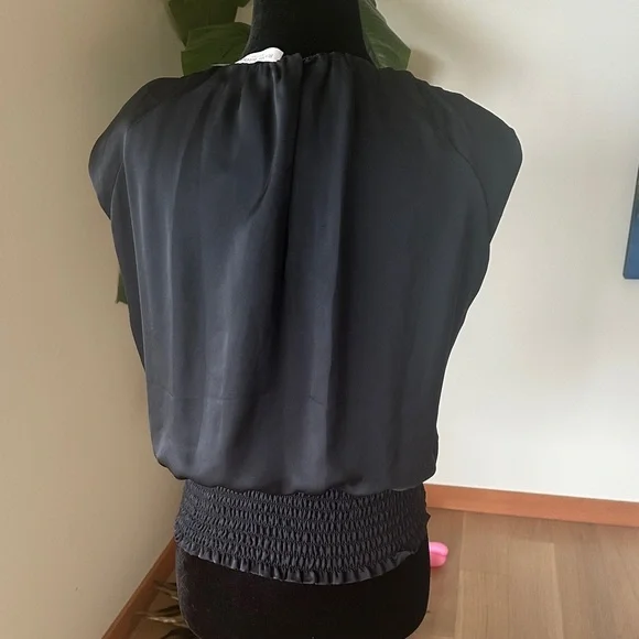 Ramy Brook Slate Braided V-Neck Blouse - Picture 5 of 5